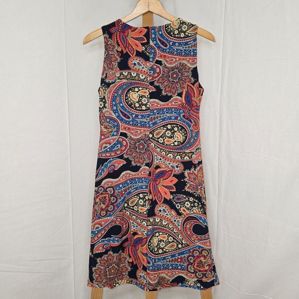 TOMMY HILFIGER ladies size 4 Pullovr Paisley floral Stretch Short Dress.